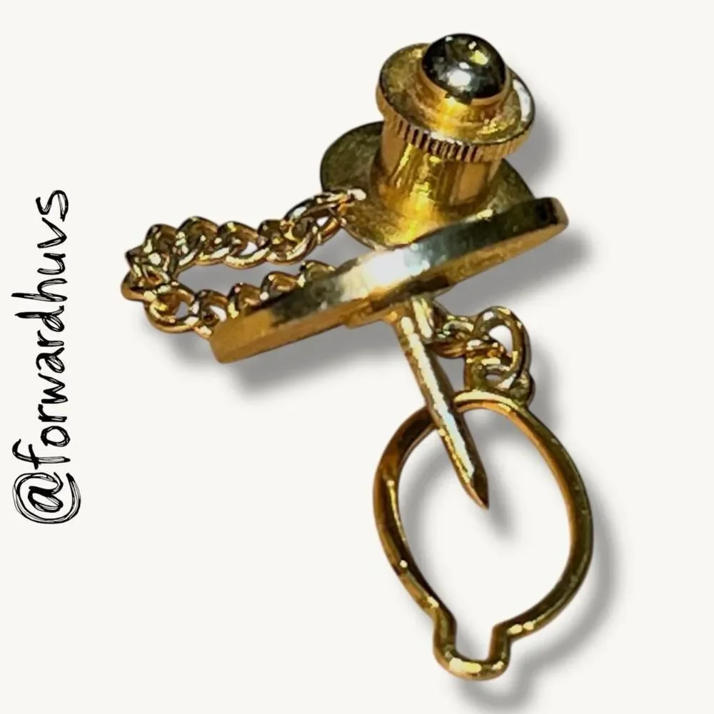 Black Longevity Symbol Tie Tack with Chain